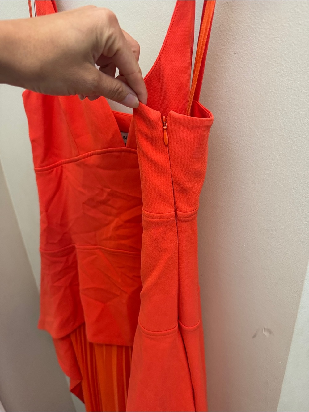 Jonathan Simkhai Sequoia SL Vneck Midi Dress in Flame - Picture 15 of 16